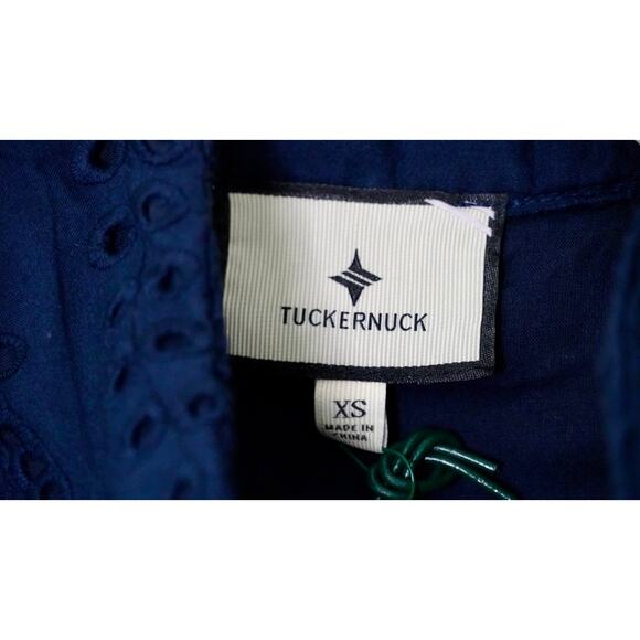 Tuckernuck Navy Nautical Eyelet Margot Stand Collar Sz XS - Picture 4 of 5